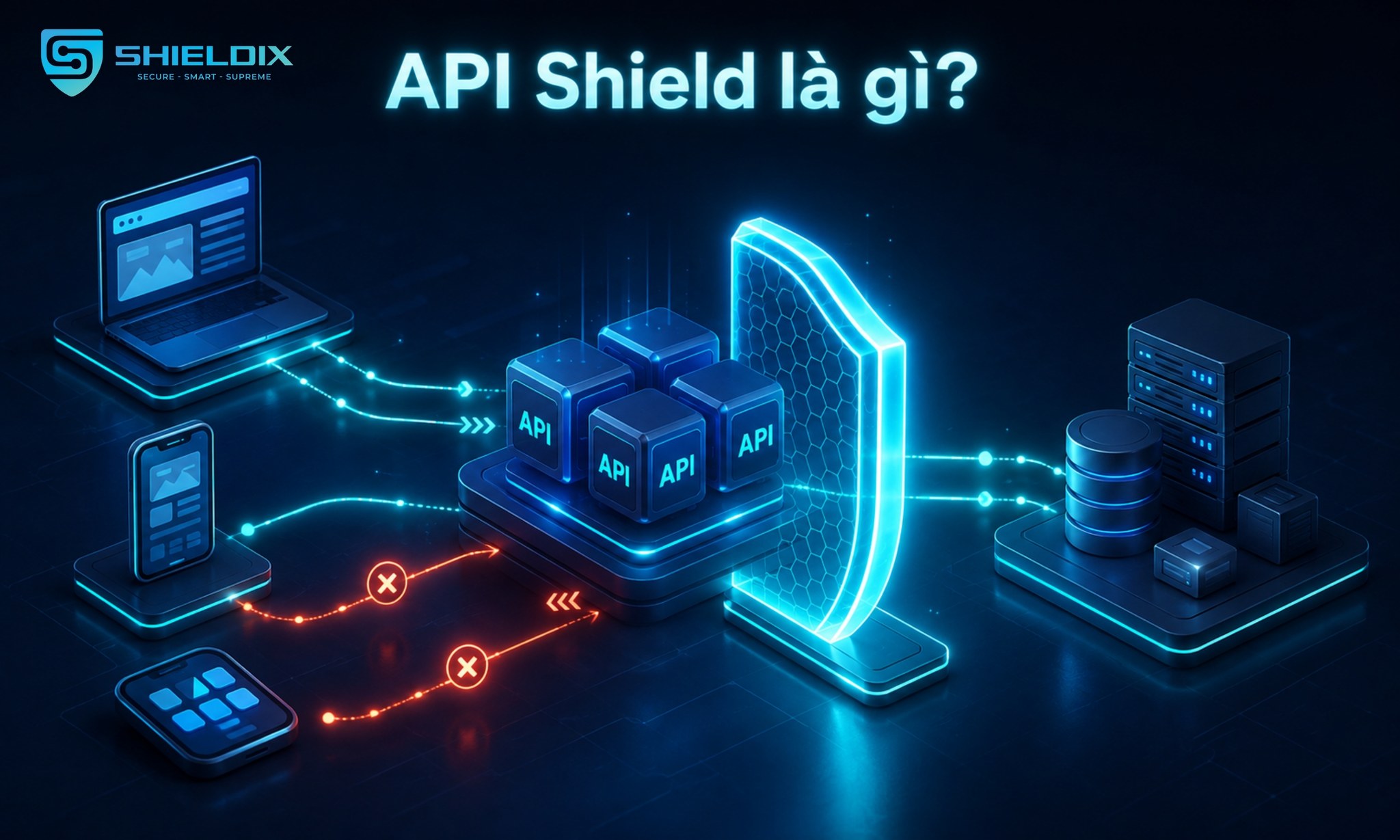 API Shield kiểm soát endpoint và request API trước khi lưu lượng đi vào backend doanh nghiệp