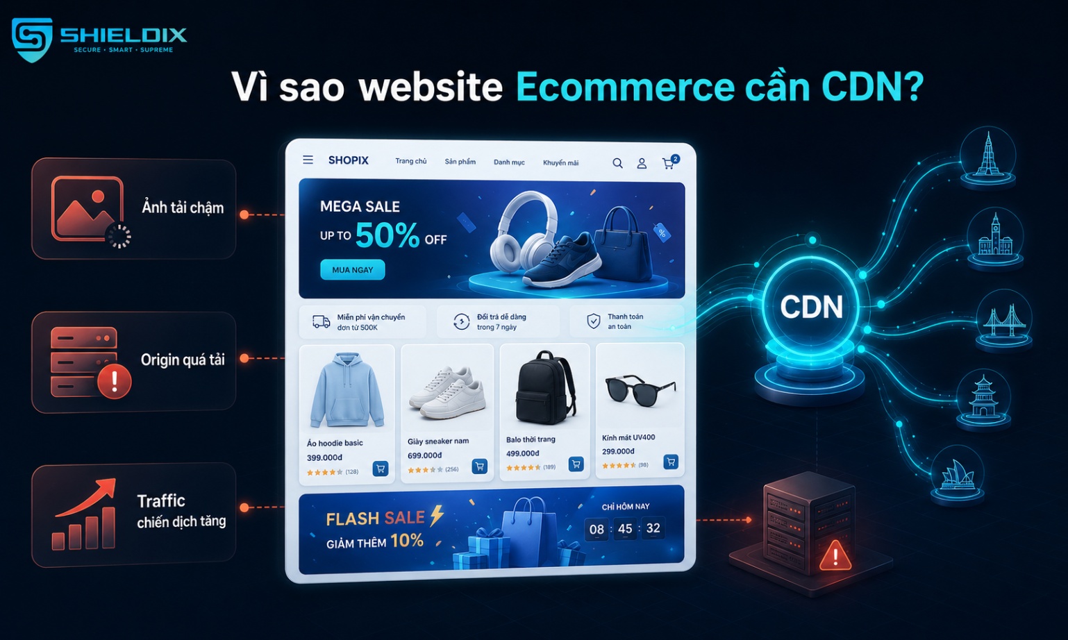 Website Ecommerce thường có nhiều tài nguyên hơn website thông thường