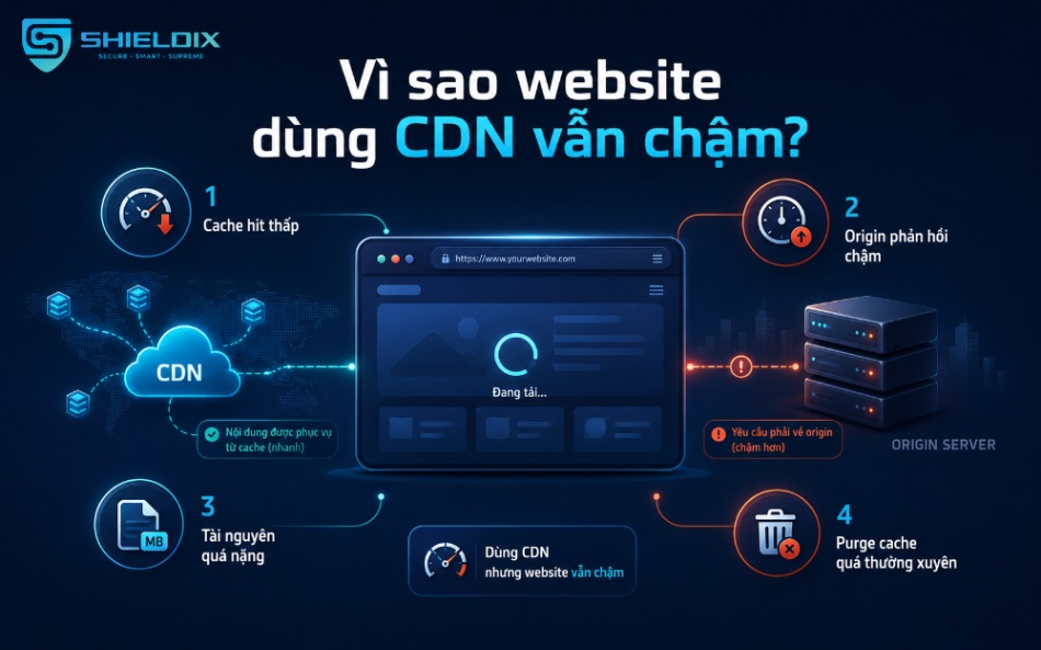 Nguyên nhân website dùng CDN vẫn chậm