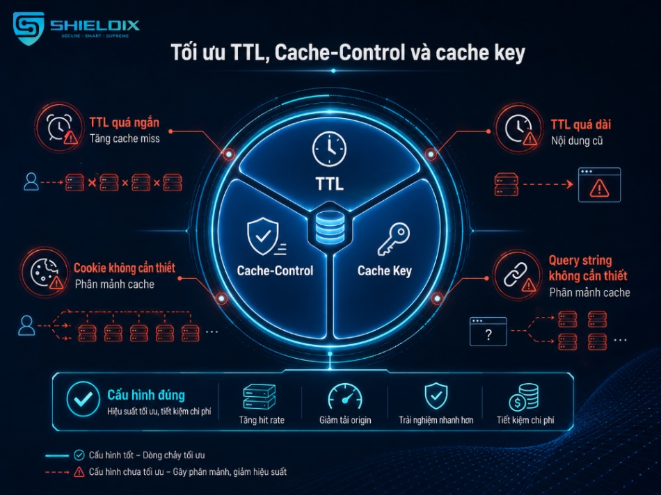 Tối ưu TTL, Cache-Control và cache key để tăng hiệu quả CDN và giảm cache miss