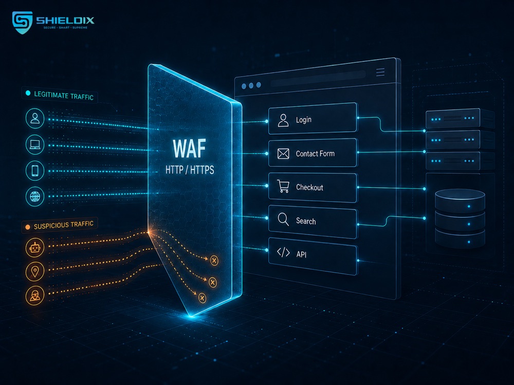 WAF bảo vệ trang đăng nhập, form, thanh toán, tìm kiếm và API trước request bất thường
