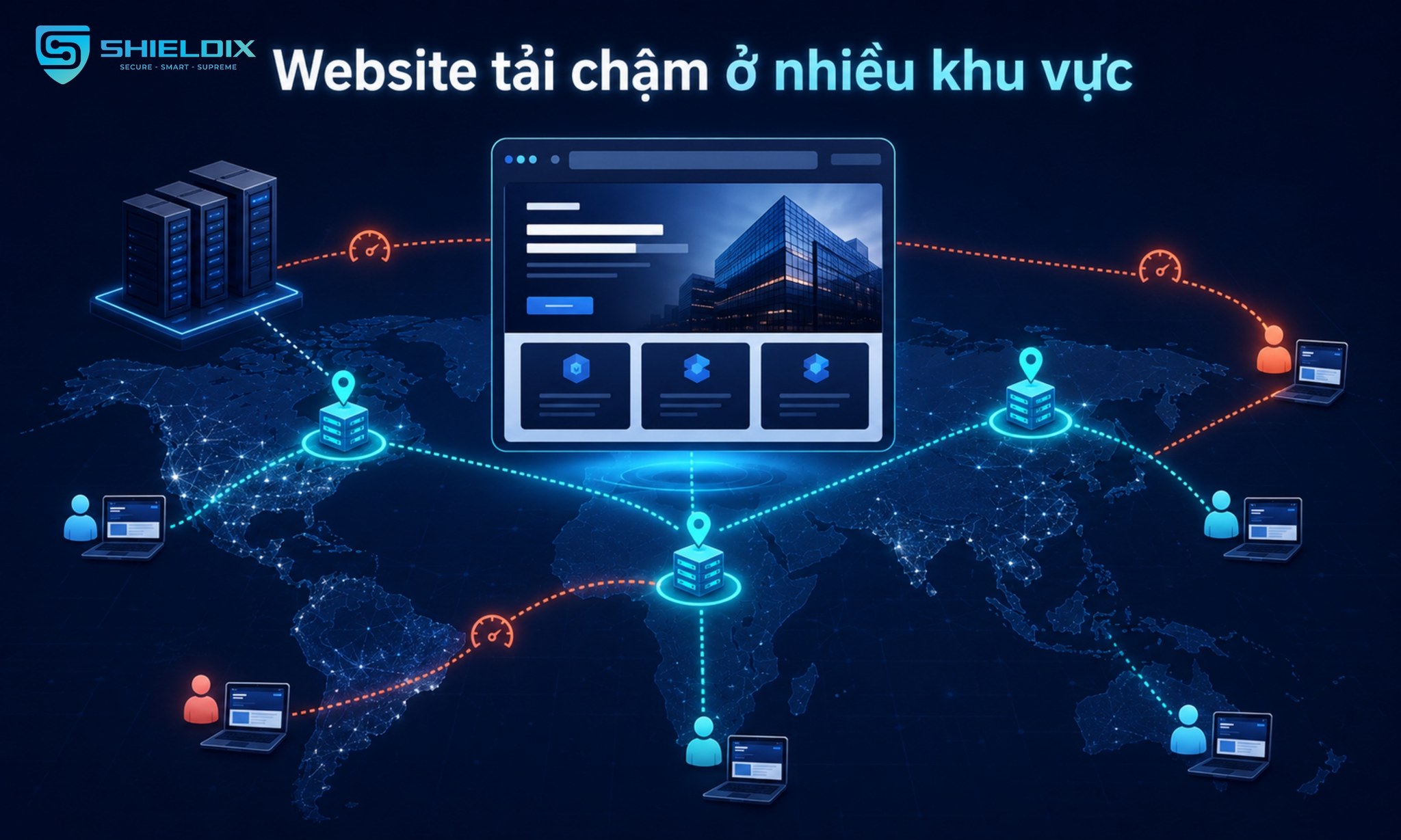 Website tải chậm ở nhiều khu vực và cần CDN để hỗ trợ phân phối nội dung từ điểm gần người dùng hơn