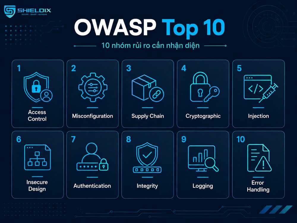 10 nhóm rủi ro OWASP Top 10 trong bảo mật ứng dụng web