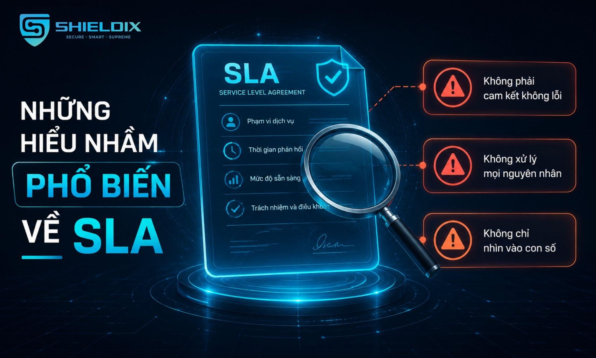 Những hiểu nhầm phổ biến về SLA như cam kết không lỗi, xử lý mọi nguyên nhân và chỉ nhìn vào con số
