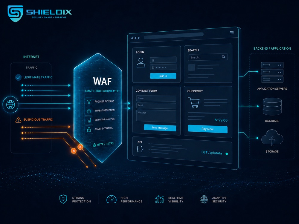 WAF bảo vệ ứng dụng web trước request bất thường tại login, form, checkout và API
